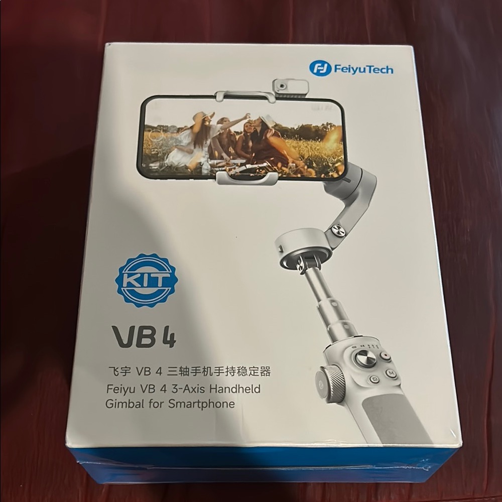 Silver Smartphone Stabilizer with 3-Axis Control and Telescoping Arm